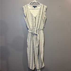 APT 9 Striped Belted Jumpsuit